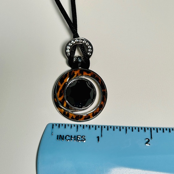 Vintage 925 David Sigal Sterling Silver & Onyx, Pavé CZ Leopard enameled Pendant - Picture 14 of 15
